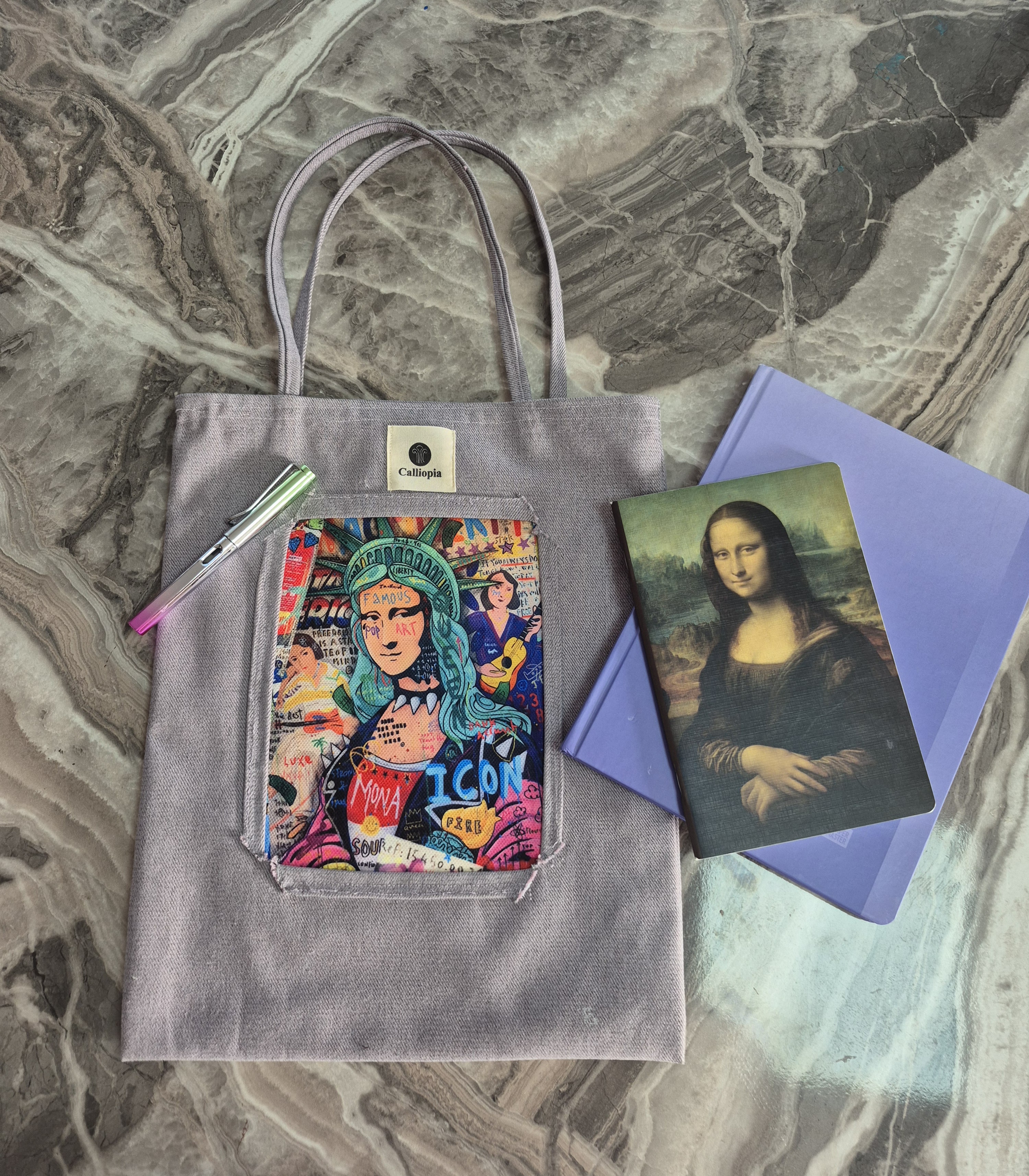 Calliopia Pop Art Sanat Eseri Çanta Mona Lisa