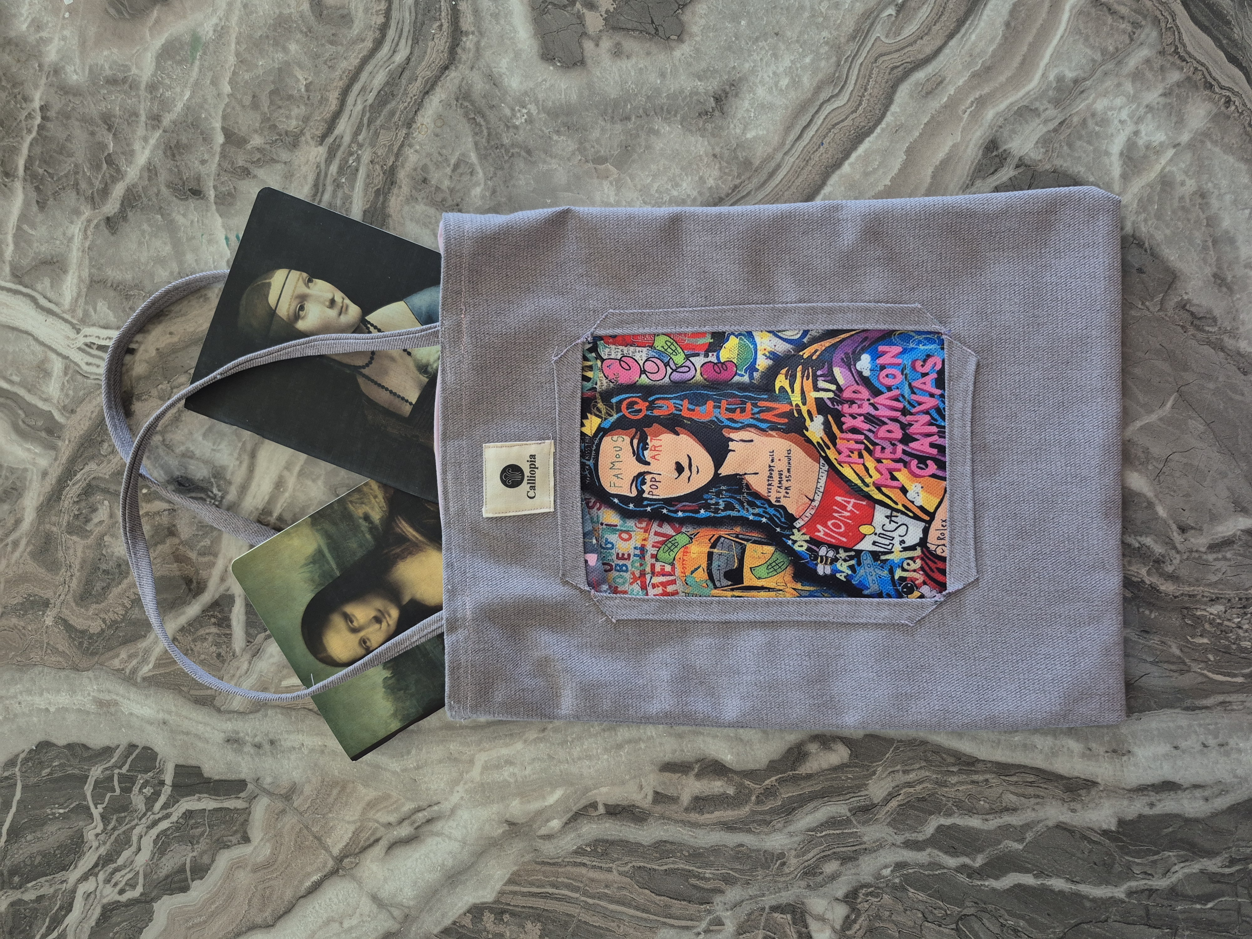 Calliopia Pop Art Sanat Eseri Çanta Mona Lisa 