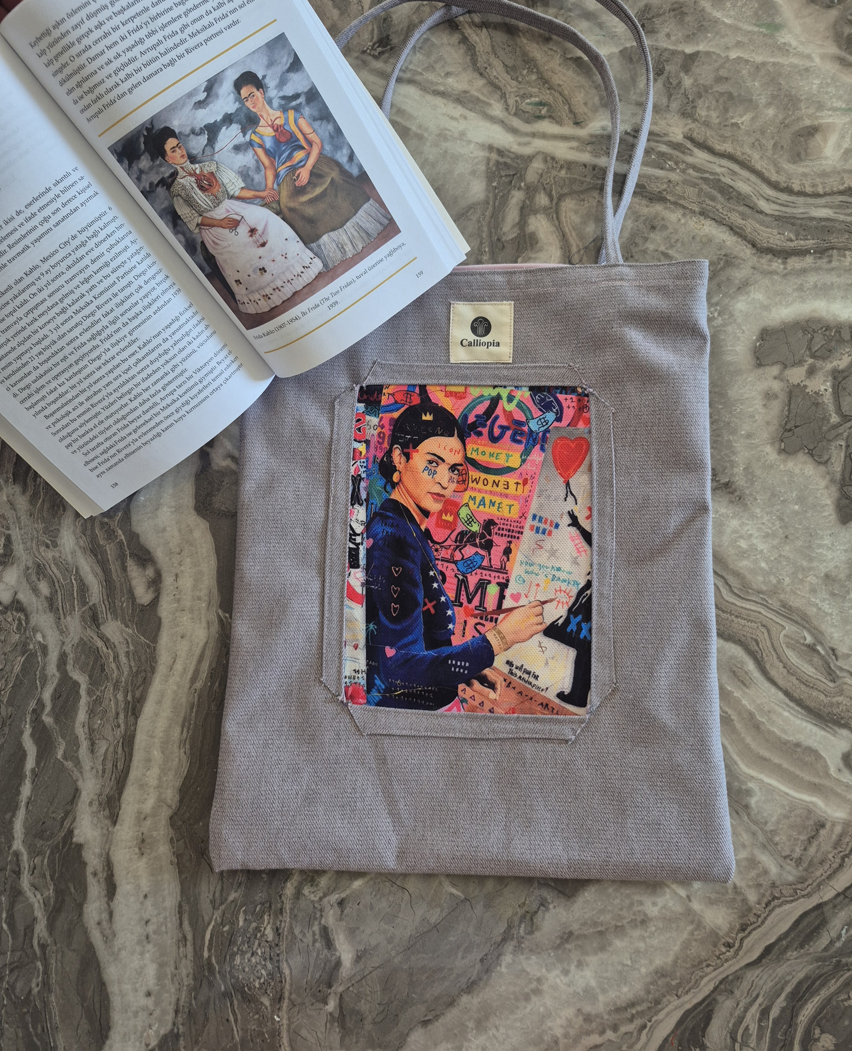 Calliopia Pop Art Sanat Eseri Çanta Frida Kahlo 