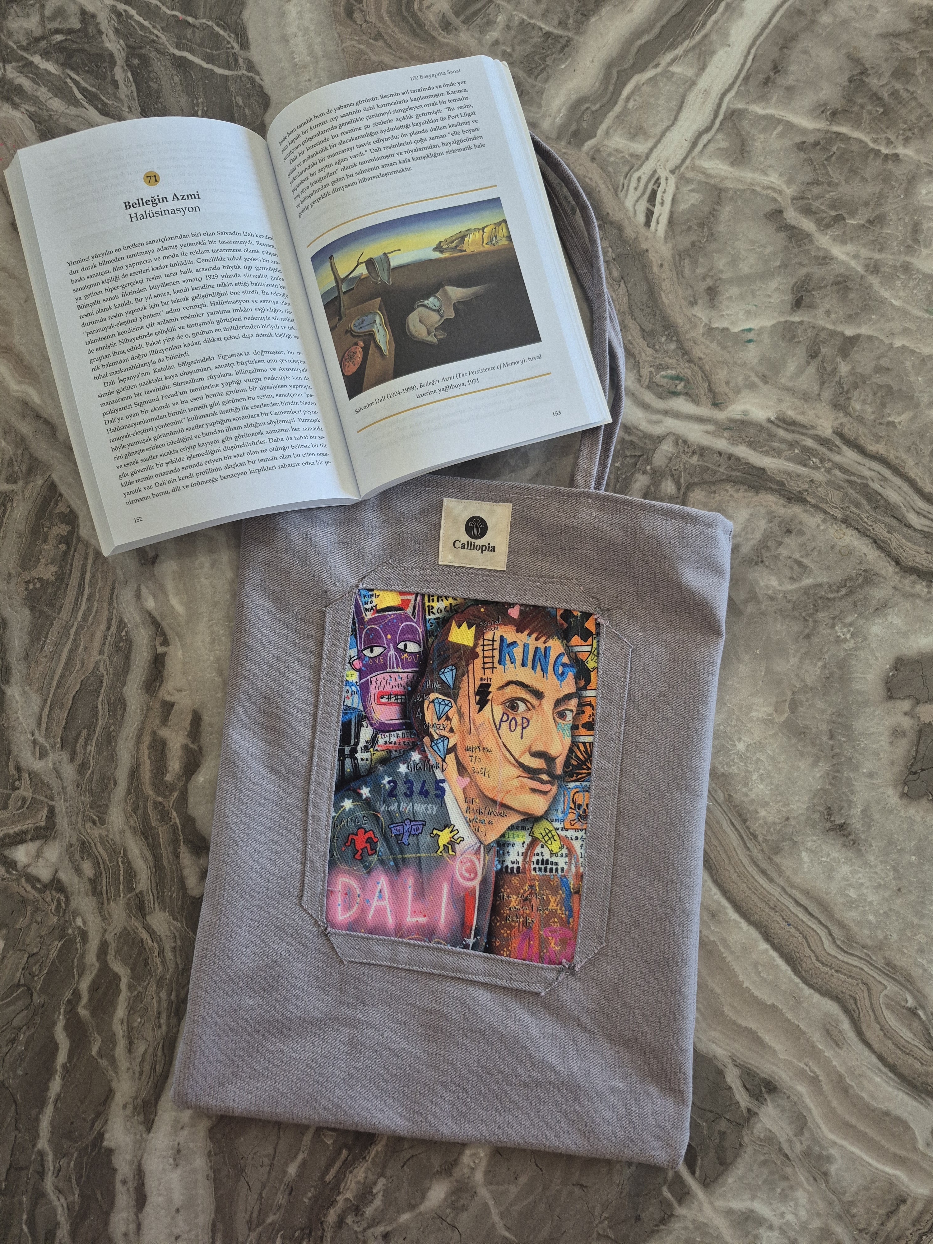 Calliopia Pop Art Sanat Eseri Çanta Salvador Dali 